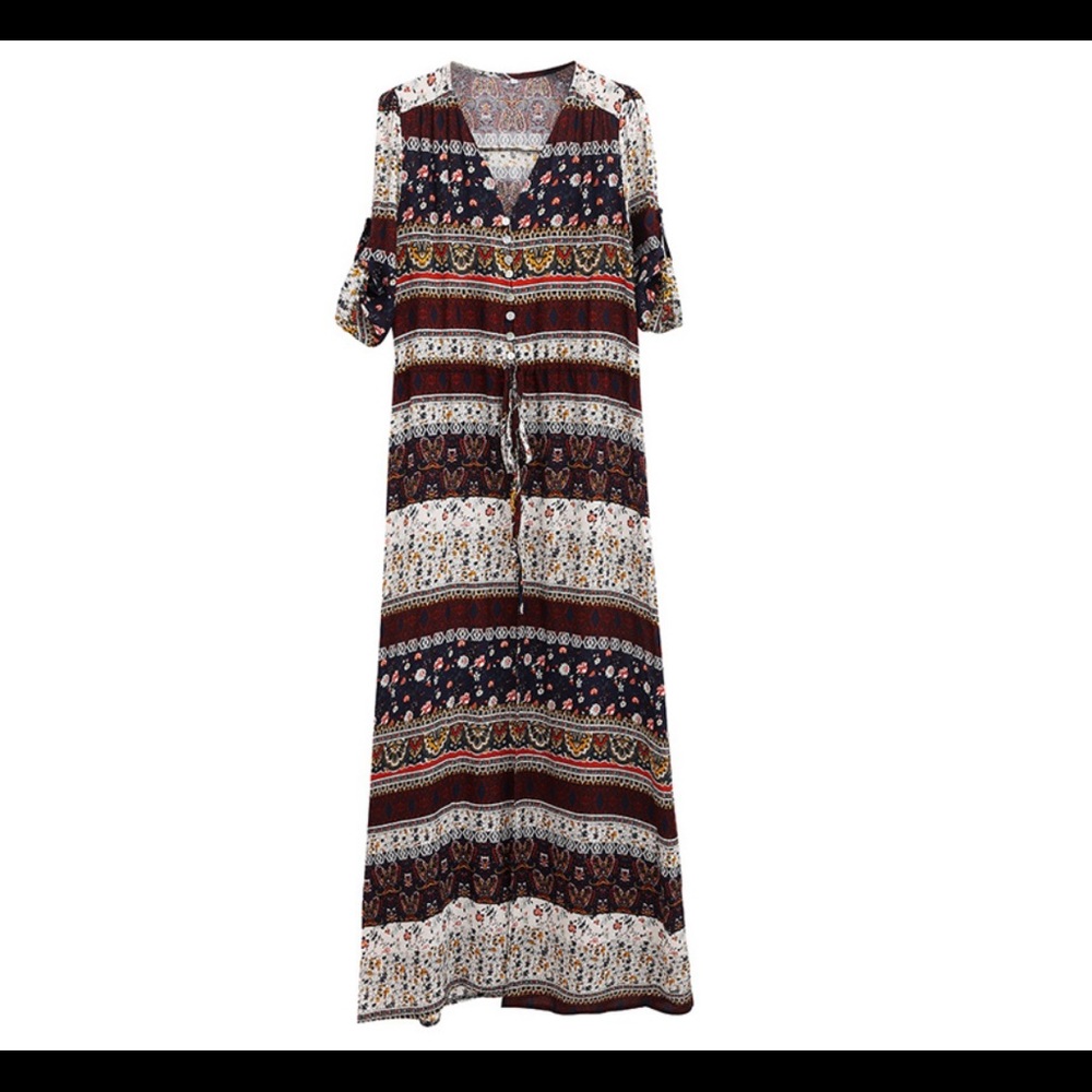 Boho Patterned Maxi Dress - Picture 3 of 8